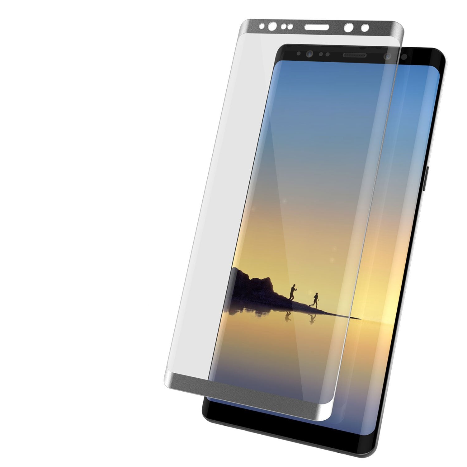 Galaxy Note 8 Silver Punkcase Glass SHIELD Tempered Glass Screen Protector 0.33mm Thick 9H Glass