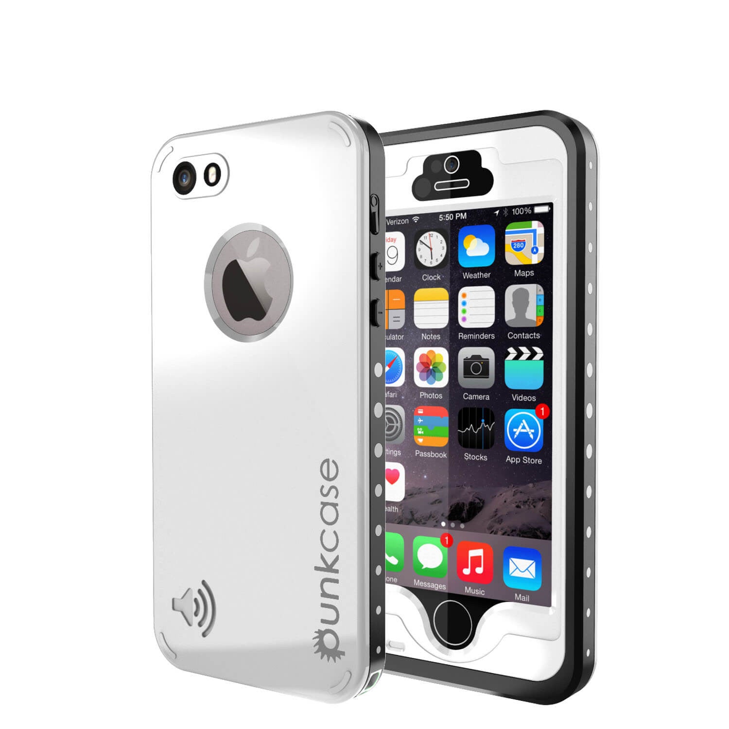kunstmest vrijwilliger onderdelen PUNKcase StudStar White Apple iPhone 5S/5 Waterproof Case – punkcase