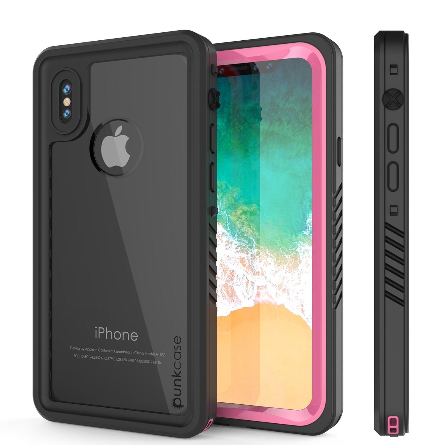 iPhone XS Max Waterproof Case, Punkcase [Extreme Series] Armor Cover W/ Built In Screen Protector [Pink]