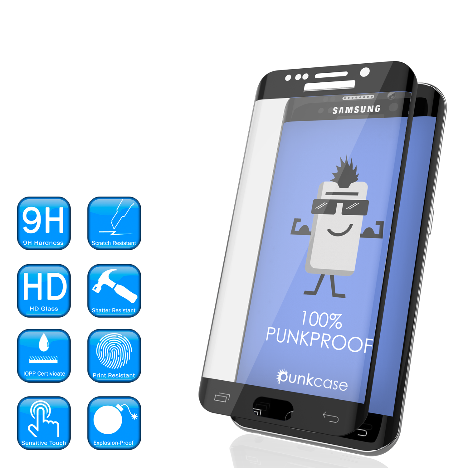 genoeg Grote hoeveelheid veer Galaxy S7 Edge Black Screen Protector - Punkcase Glass SHIELD Samsung G