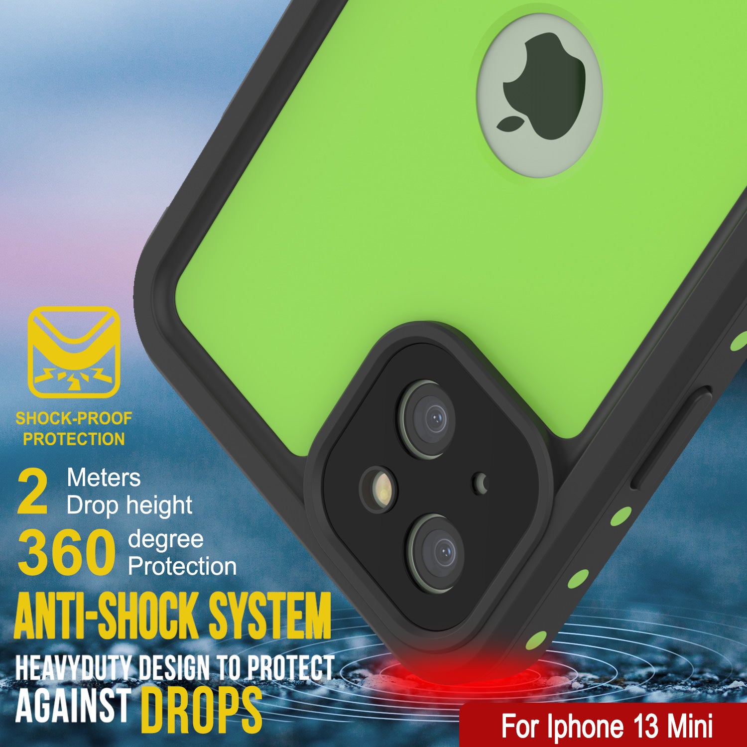 Iphone 13 Mini Waterproof Ip68 Case Punkcase Light Green Studstar Punkcase