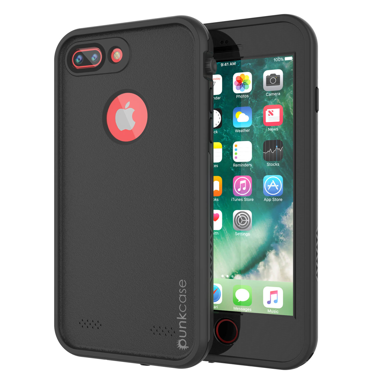 iPhone 8+ Plus Waterproof Case, Punkcase SpikeStar Black Series | Thin