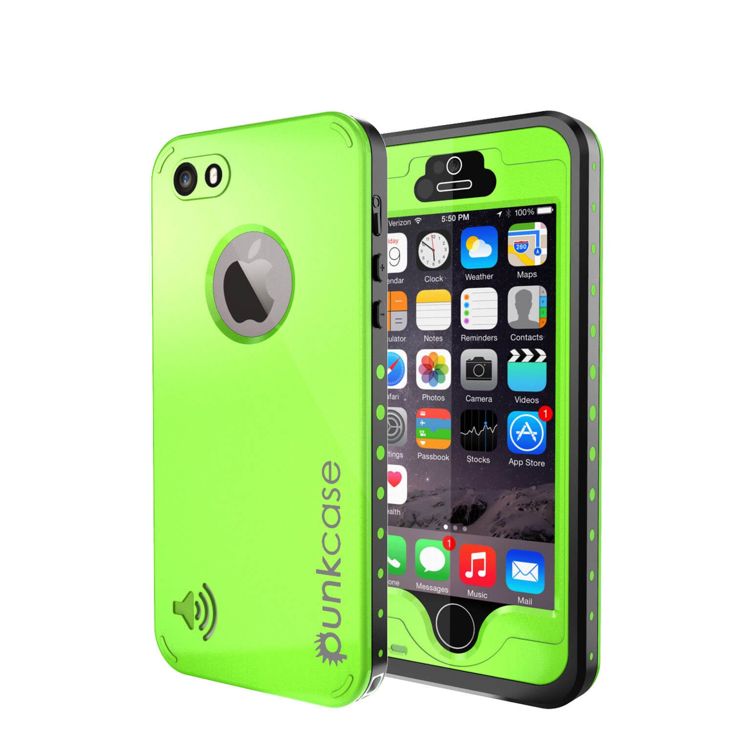 Punkcase Studstar Light Green Case For Apple Iphone 5s 5 Waterproof Case
