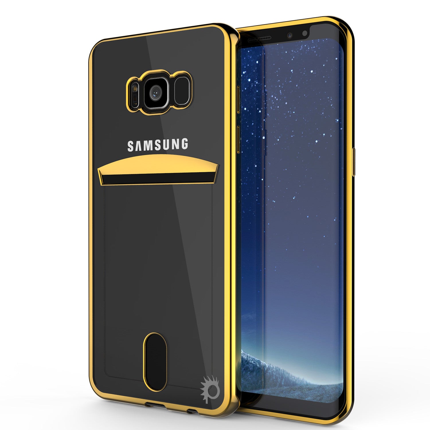 Galaxy S8 Case Punkcase Lucid Gold Series Card Slot Shield Scree