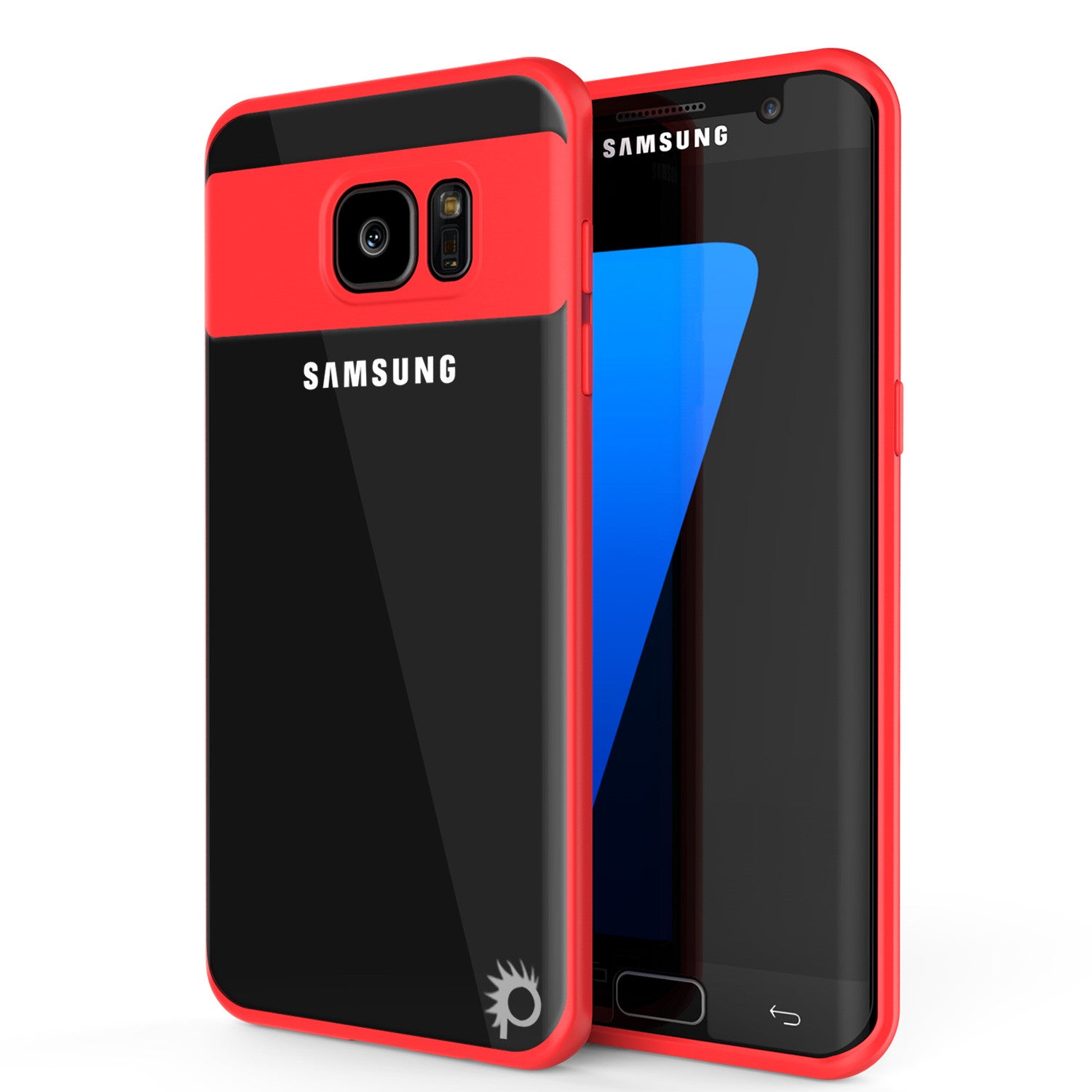 meerderheid Meyella Hiel Galaxy S7 Edge Case [MASK Series] [RED] Full Body Hybrid Dual Layer TP
