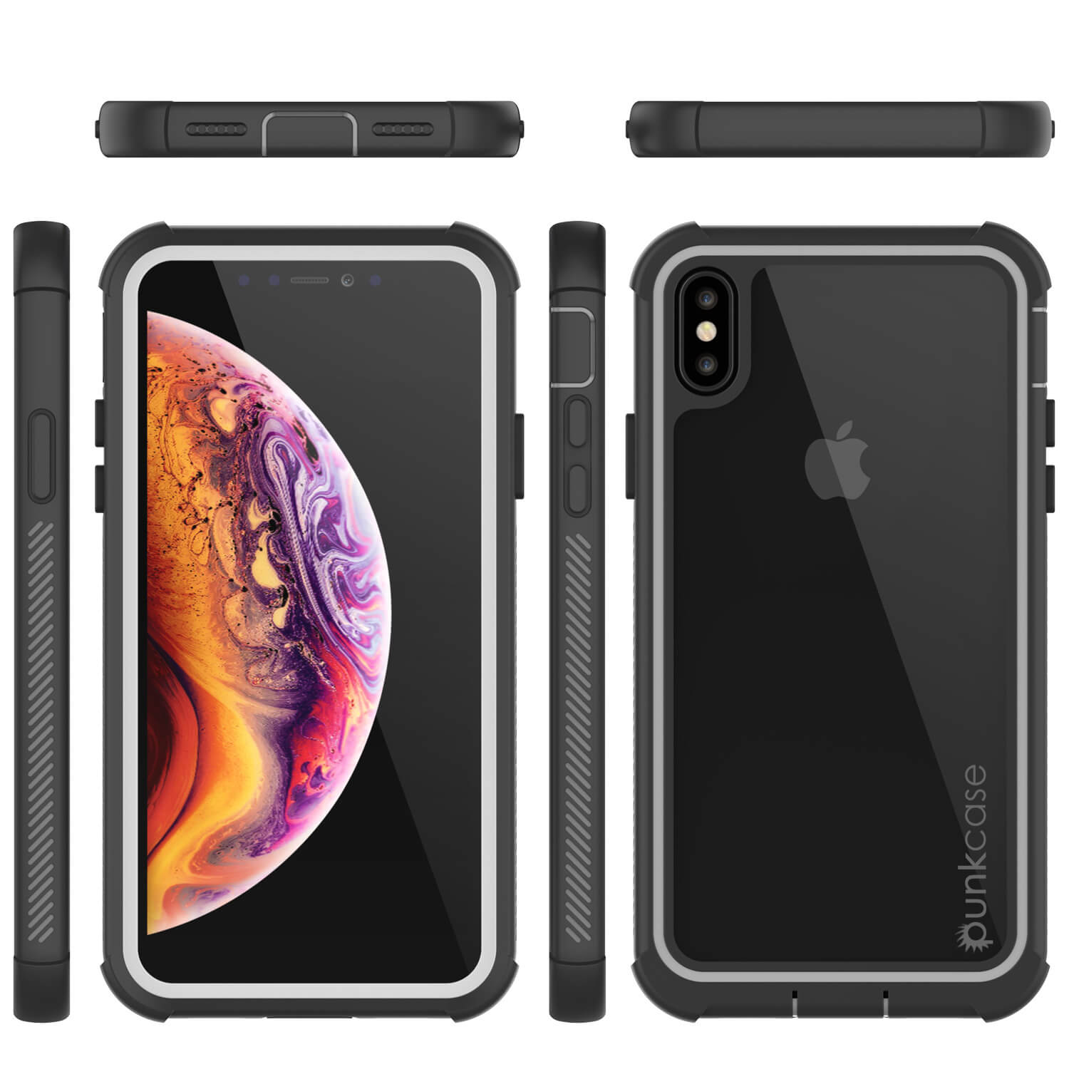 Punkcase Iphone Xs Case, [spartan Series] Clear Rugged Heavy Duty Cove 