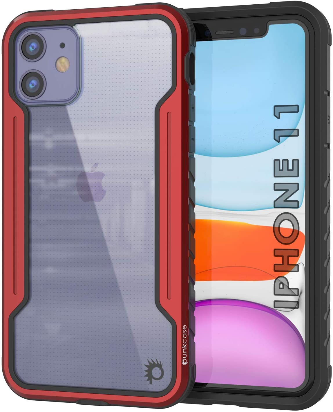 Punkcase iPhone 11 ravenger Case Protective Military Grade Multilayer Cover [Red]