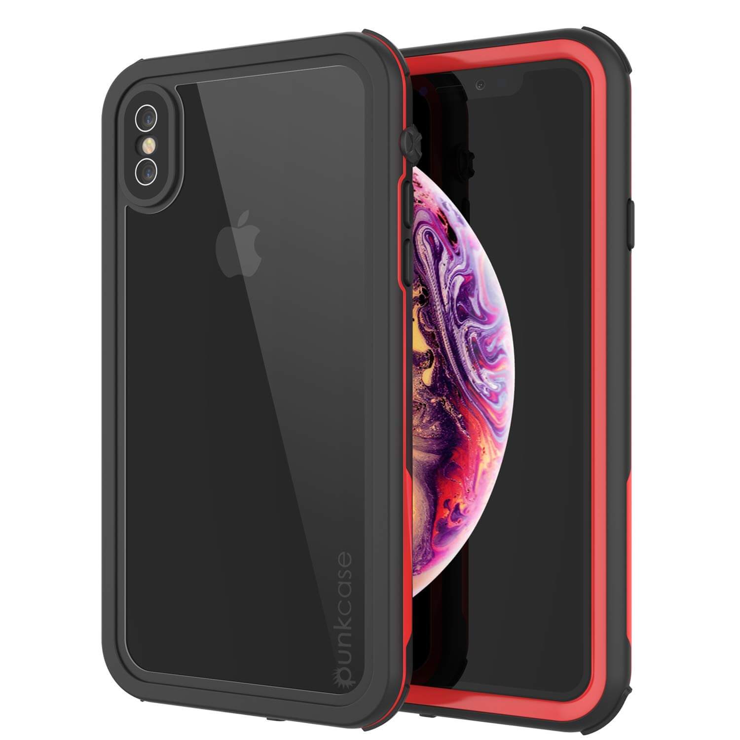 iPhone XS Waterproof IP68 Case, Punkcase [red] [Rapture Series] W/Buil