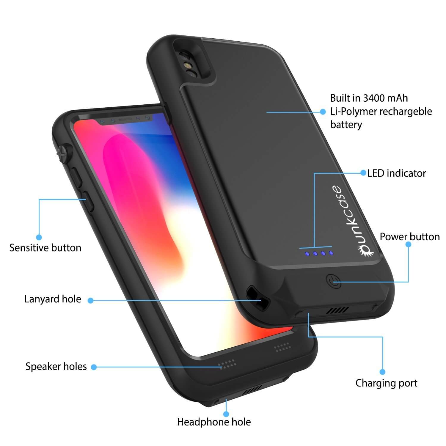 Punkjuice Iphone X Battery Case Iphone X Rechargeable Case