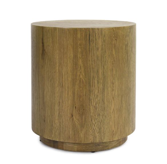 Oak Round End Table 20" - Light Brown