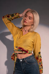 Tabby Belted Cotton Crop Top