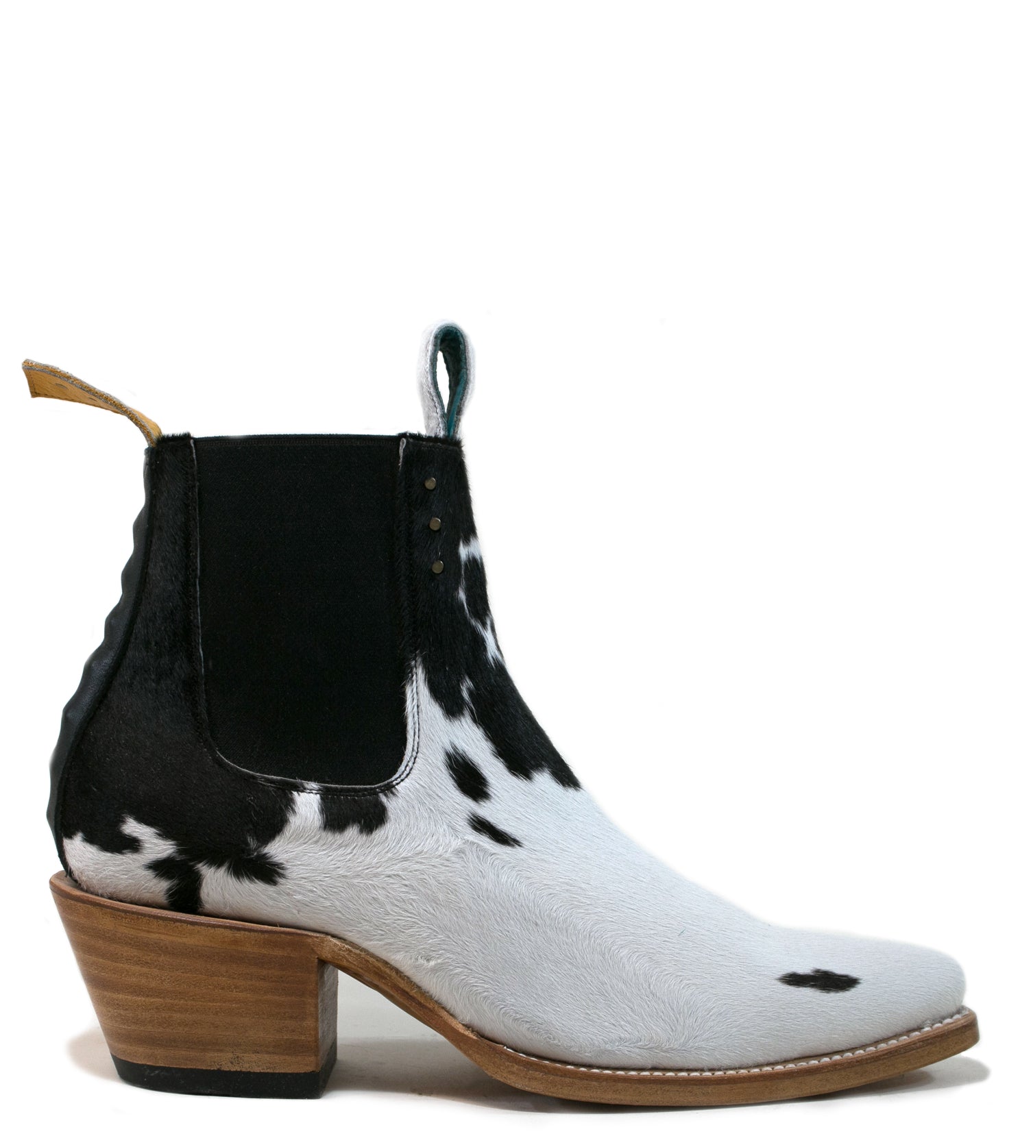 No.1001 FREEWAY chelsea boot Black + White Fur WOMEN - pskaufmanfootwear