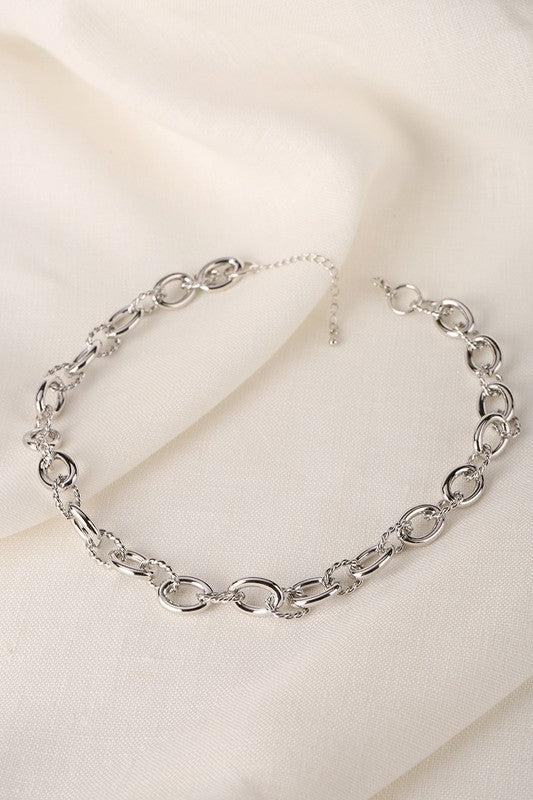 Bold chain necklace   silver