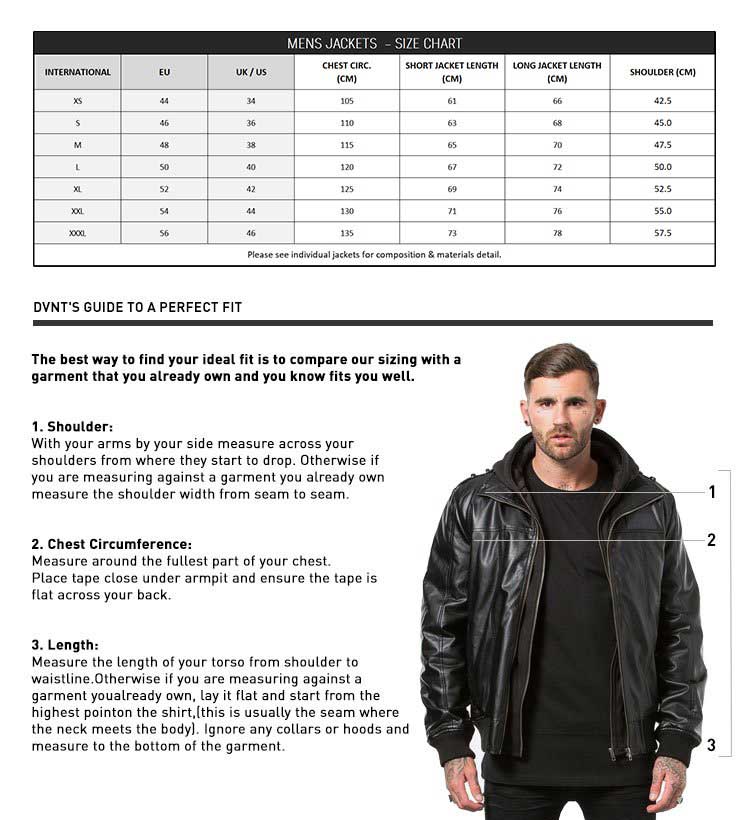 Ralph Mens Jacket Size Chart