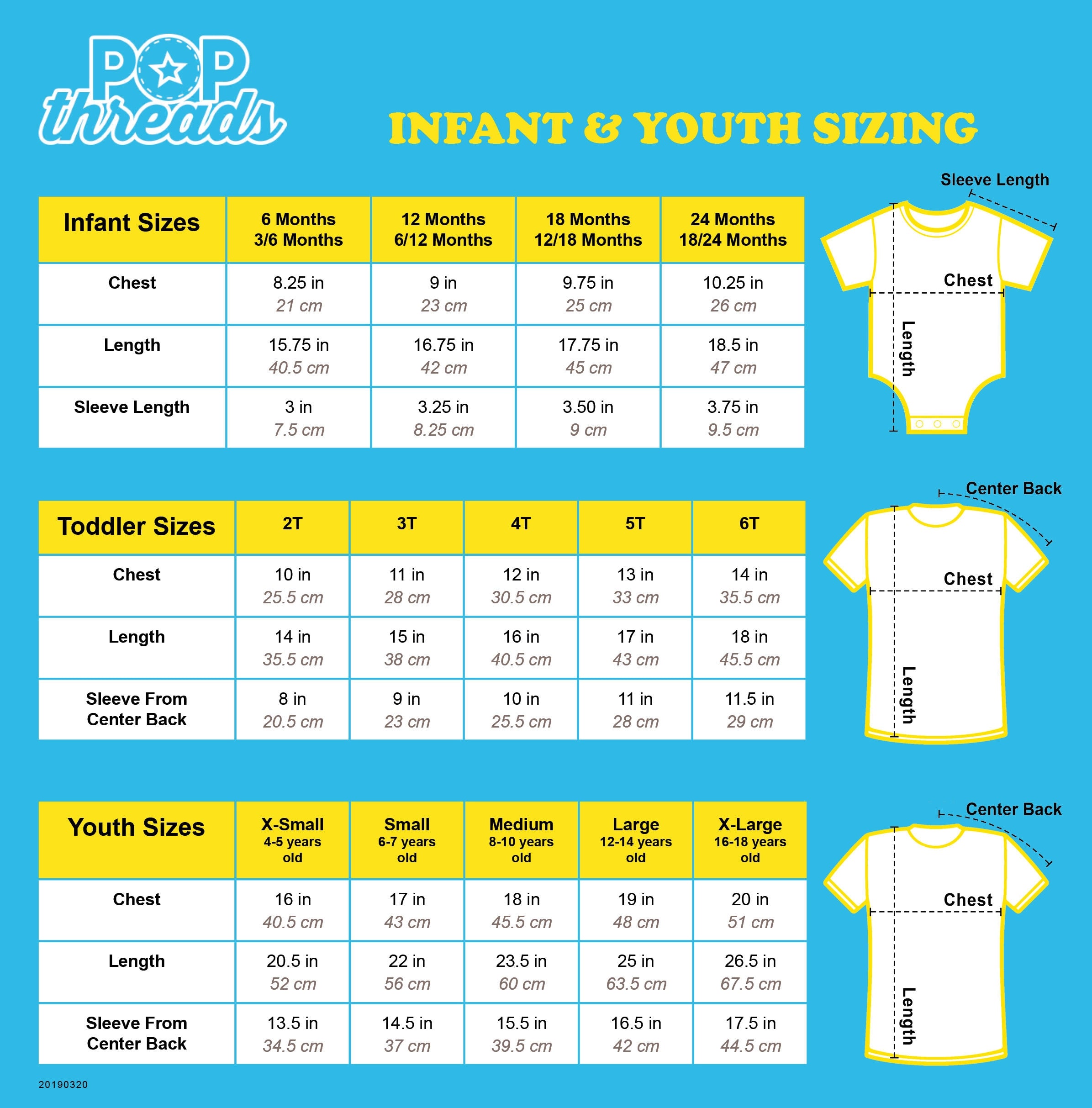 Sizing Chart Pop Threads Gotham Gifts