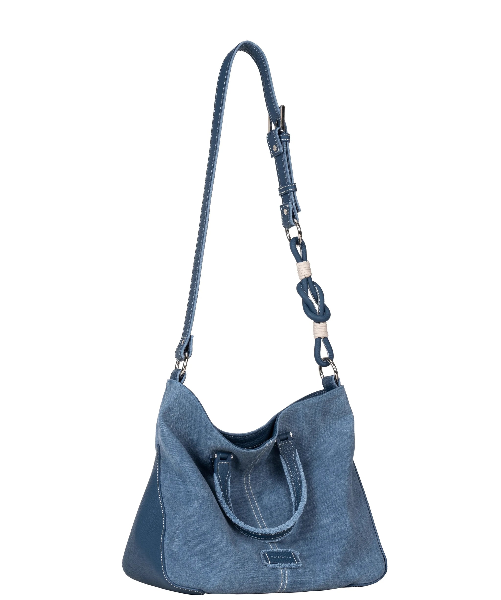 6cff8bc8-dbd8-49a4-85ad-81b6b916eb41 - Product in progress - Sailing Series/Light Denim Handmade Raw Edge Tote Small Double-sided Wet Wax Canvas Litchi Grain Top Layer Cowhide