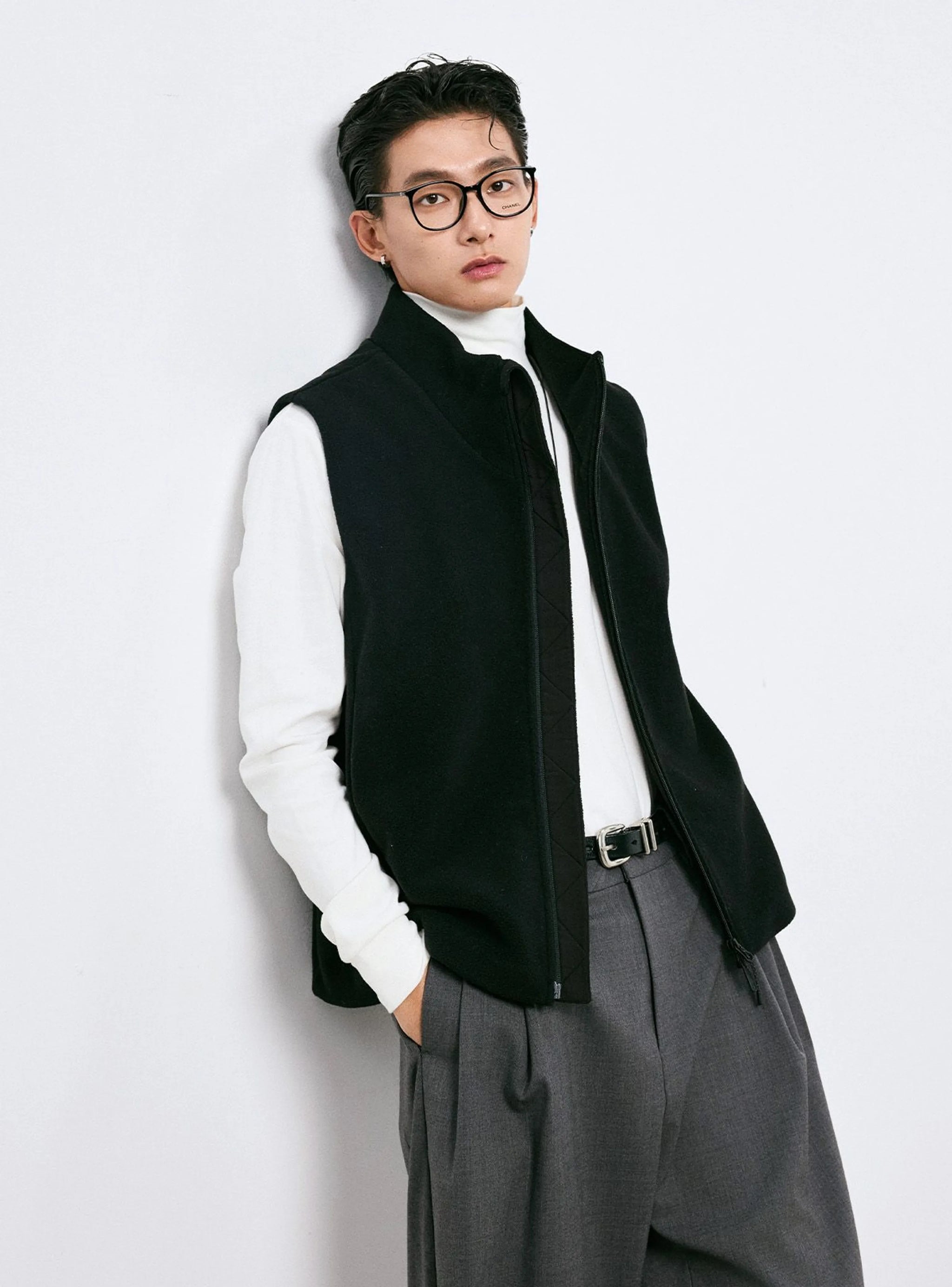 Cationic Polar Fleece Stand-Collar Vest - Image 1