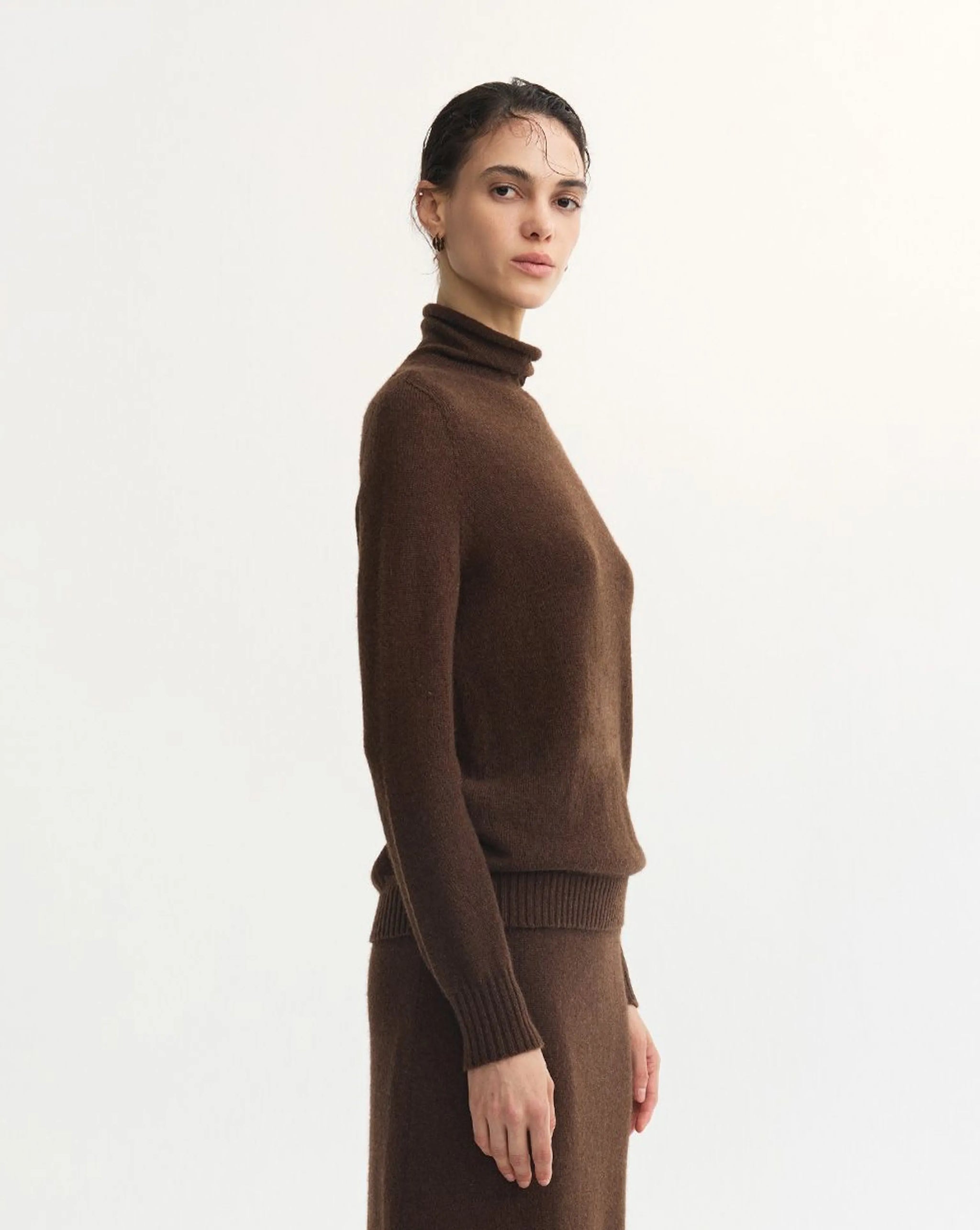 a9a7bddc-bc40-4650-8079-3059b52b082b-a164db12-2a12-485a-9d93-8882c7df2e08 - Product in progress - ANDREA MOORE/Andrea Moore Women's Yak Wool Knit Sweater Pullover High Neck Loose-fitting Base Layer Sweater