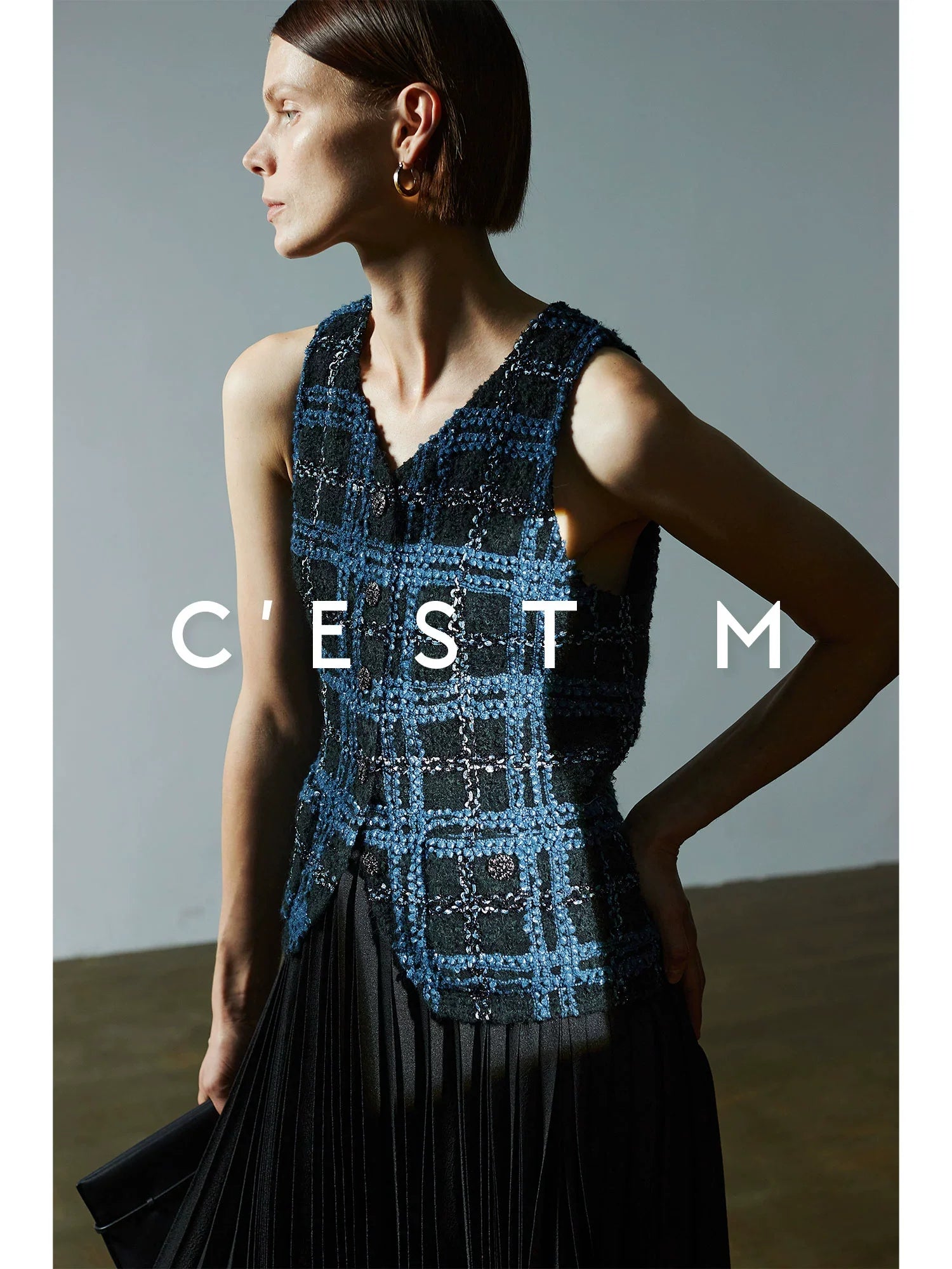 Italian Check Tweed Vest - Image 1