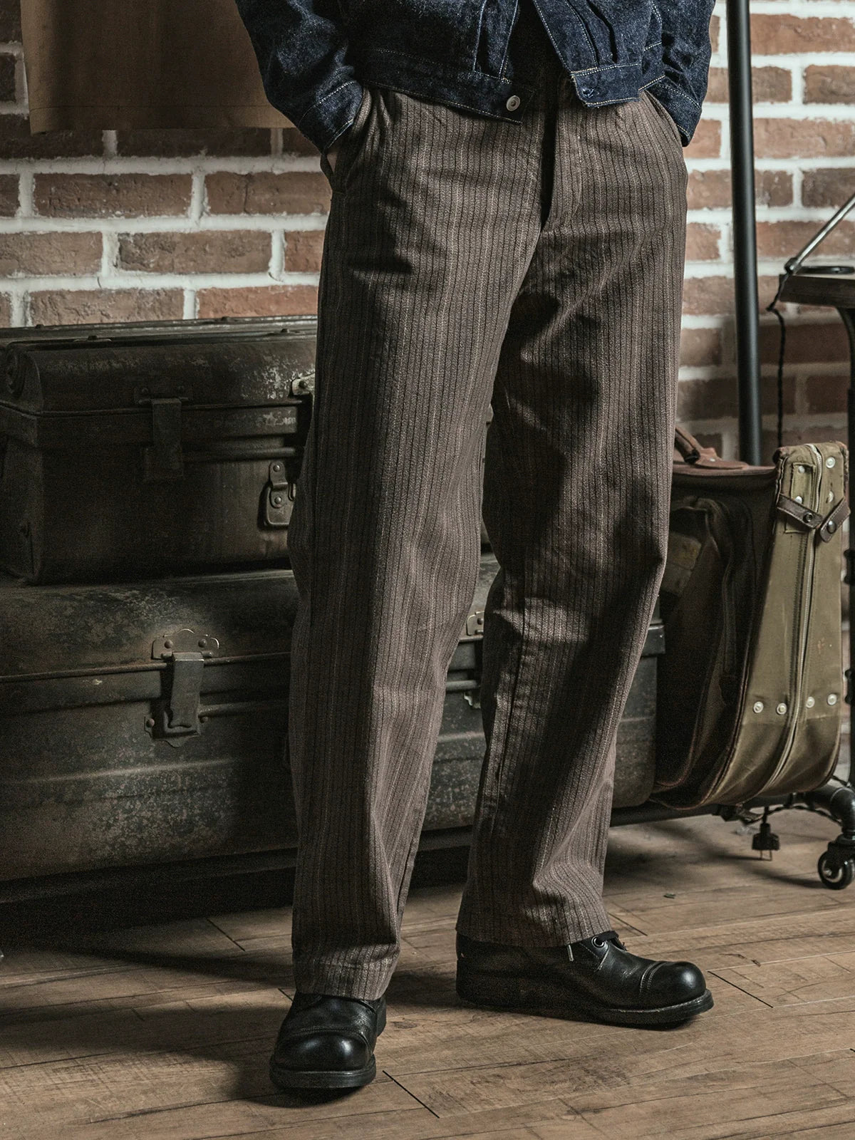 Vintage Pinstripe Trousers - Image 1
