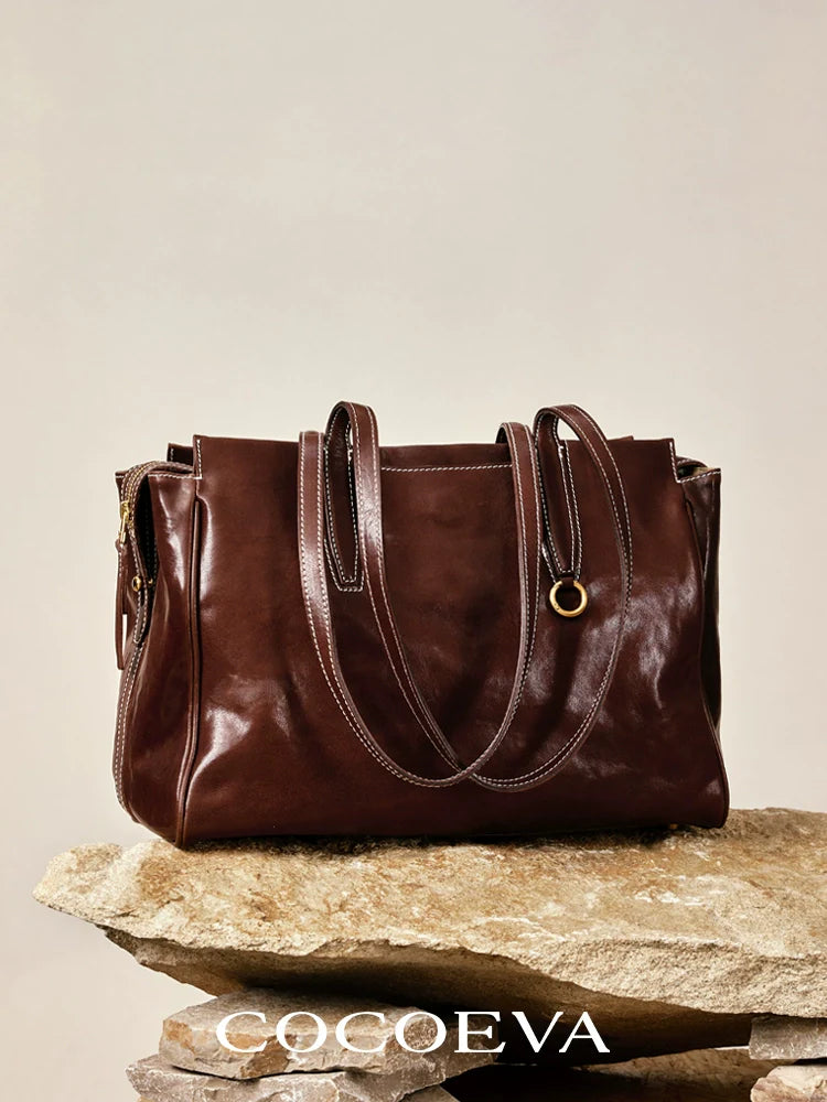Vegetable-Tanned Cowhide Tote - Image 1