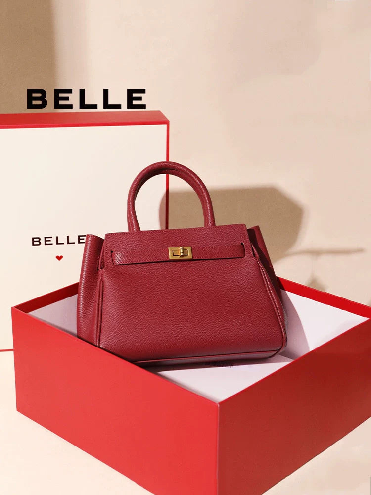 Structured Burgundy Top-Handle Handbag - Image 1