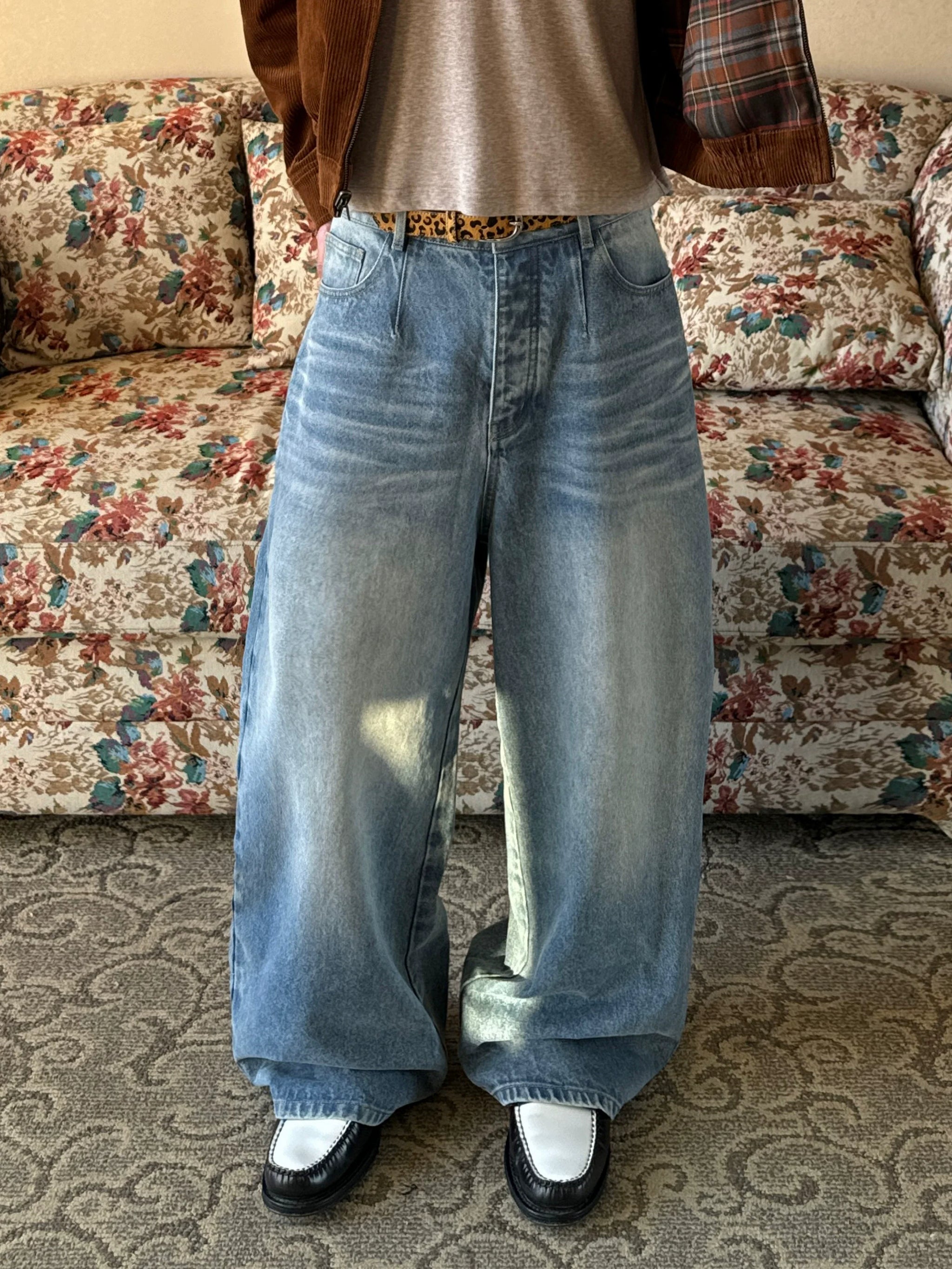 Ice Blue Baggy Denim Jeans - Image 1