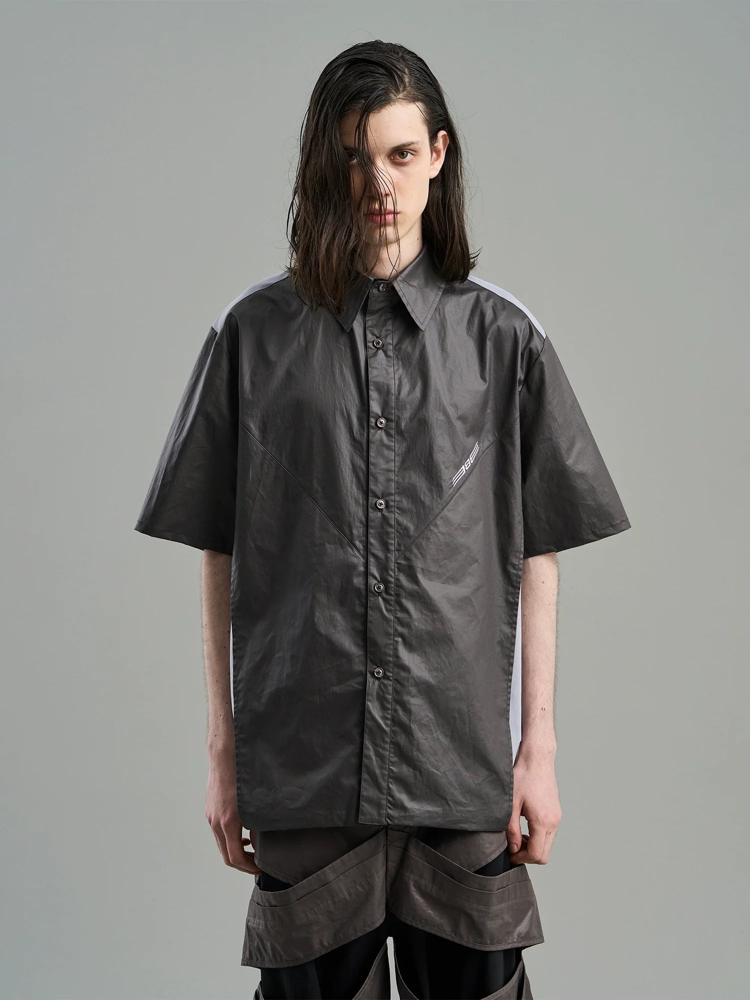Color-Block Fringed Shirt - Image 1