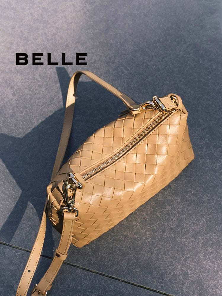 Woven Leather Shoulder Bag - Image 1