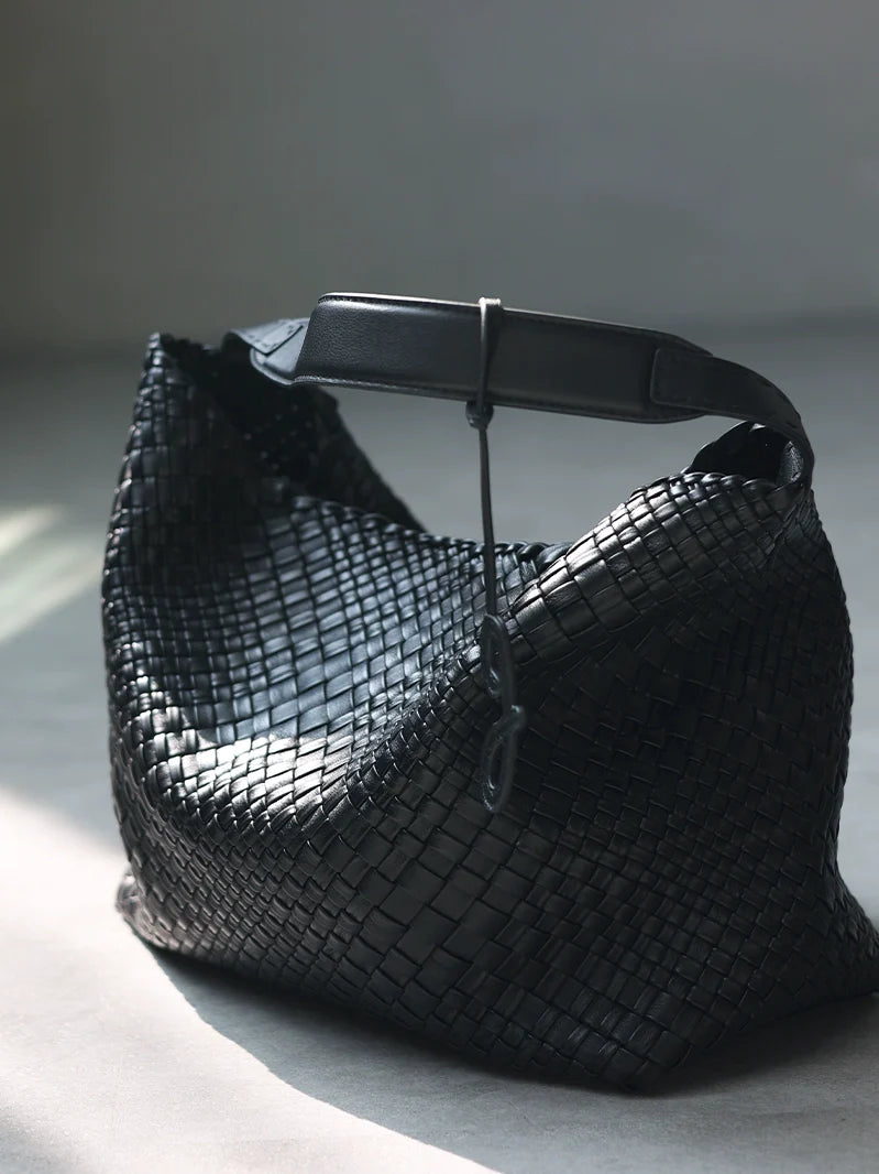 Handwoven Leather Tote - Image 1