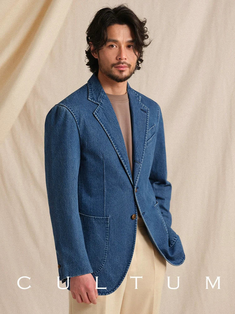 Cotton Denim Blazer - Image 1