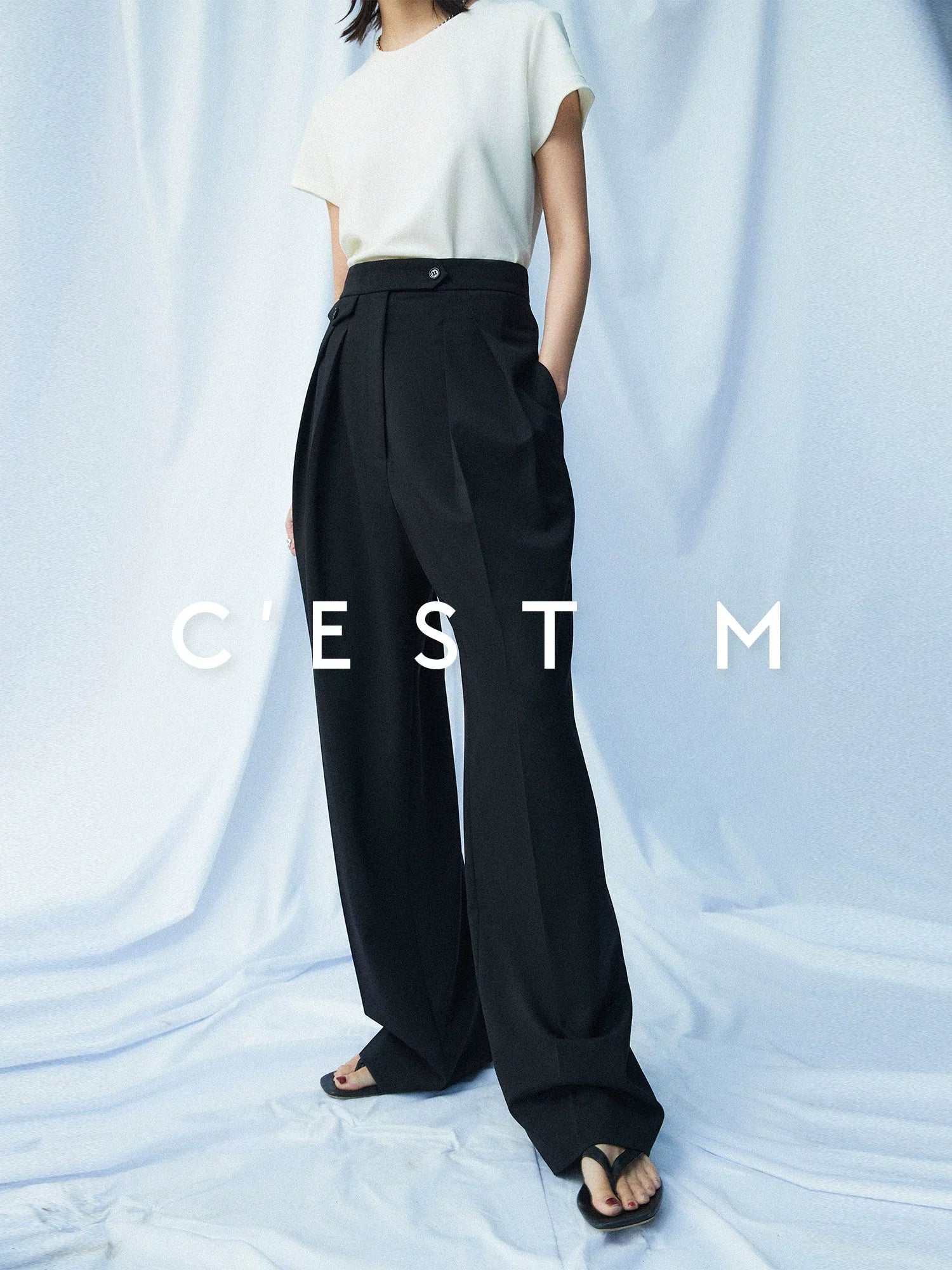 Double Pleat Wool Trousers - Image 1
