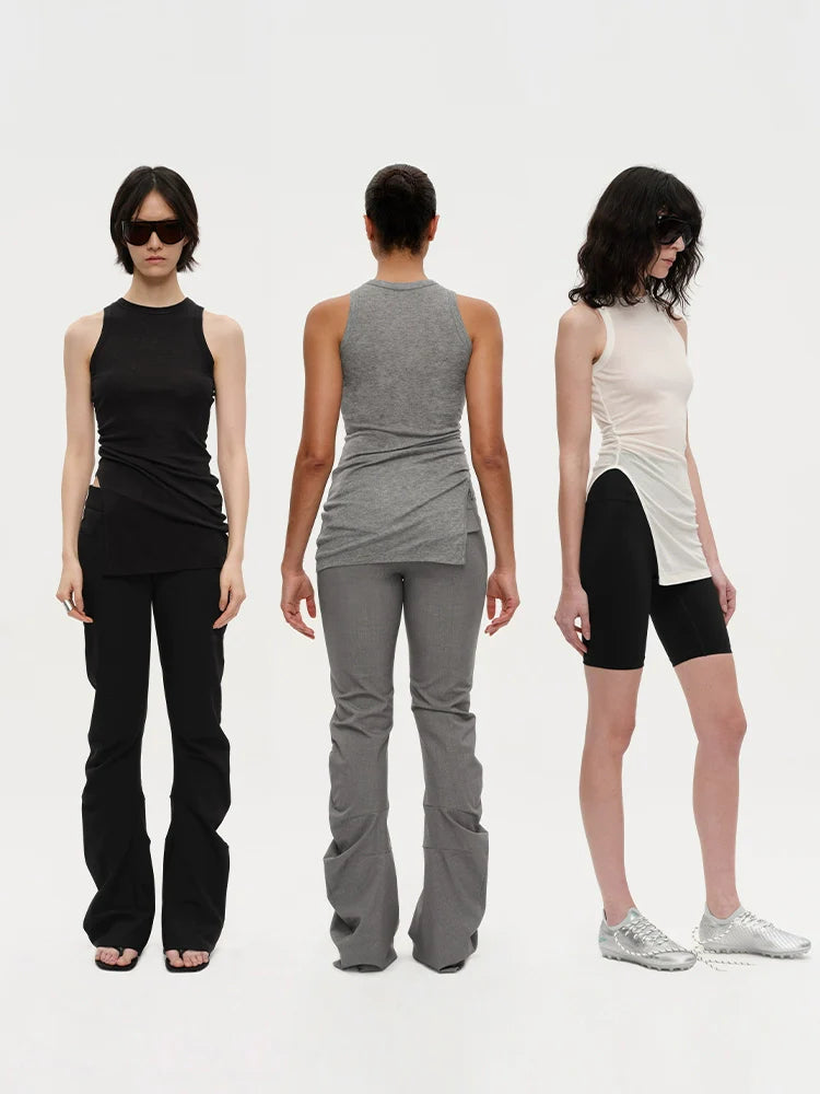 Side-Slit Shirred Vest - Image 1