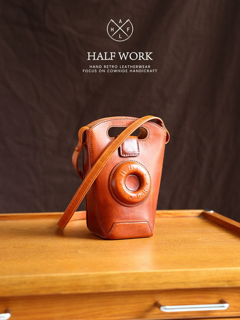 Retro Donut Cowhide Bag - Image 1