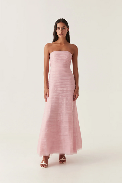 Make an entrance in the Iona Strapless Dress in the divine Pink