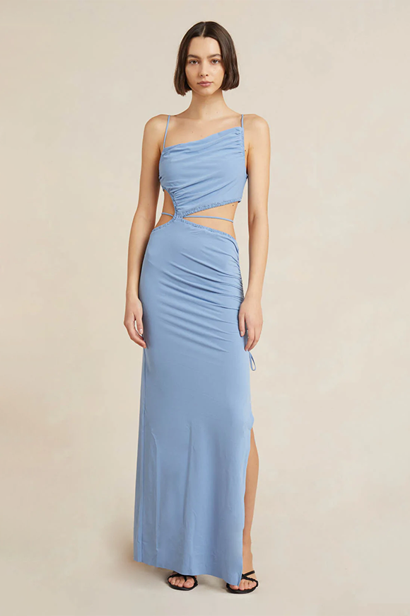 Clo Crossover Maxi Dress Blue