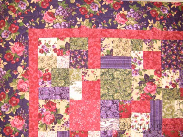Becky's Purple Floral Quilt, quilted by Angela Huffman