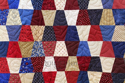 Patriotic Tumbler Block Quilt