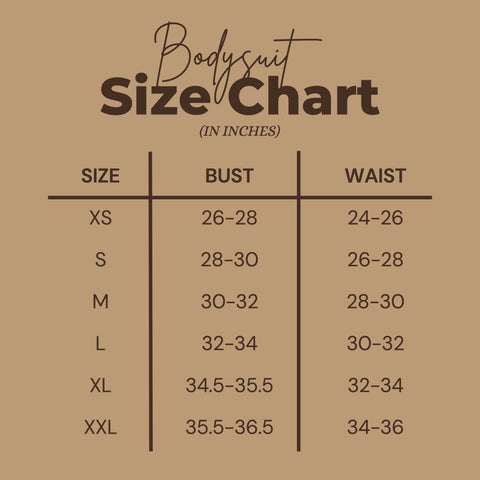 Bodysuit Size Guide - LIVIFY