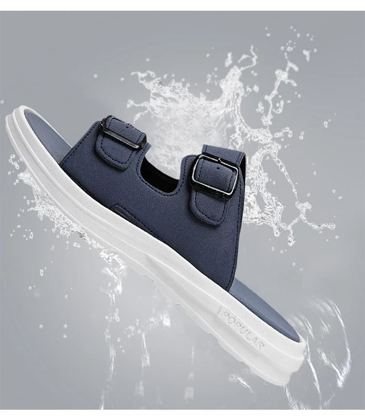 Sandália Masculina de Couro Antederrapante- Loja Shakal