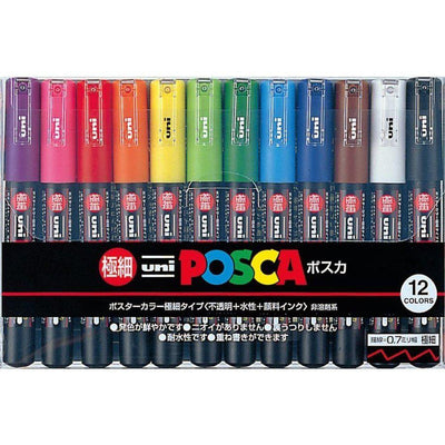 POSCA - Uni Mitsubishi Pencil - MOP'R Märkpenna - XXL rund spets 3-19 mm -  ergonomisk form, halvstyv kropp - vattenbaserad färgmarkör - alla underlag