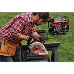 3500 watt portable generator being used.