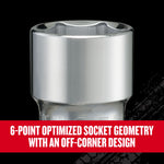 Graphic of CRAFTSMAN Sockets: 6-Point highlighting product features