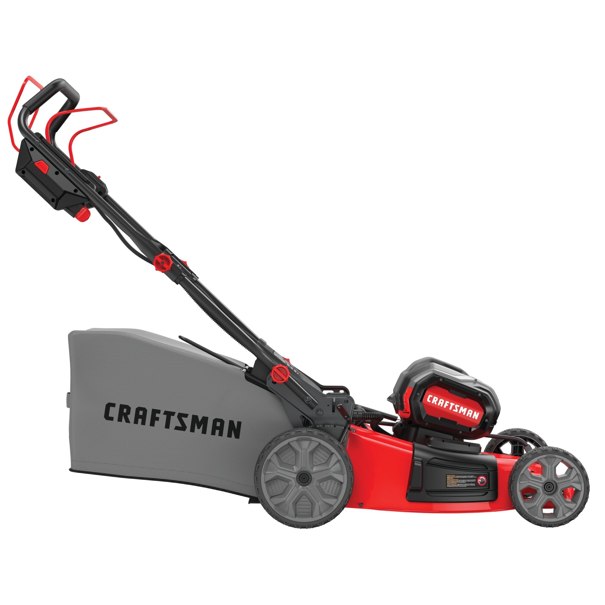 Right profile  view of volt 60 cordless 21 inch 3 in 1 self propelled lawn mower kit 7.5 Amp hour.