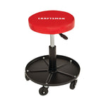 Profile of Adjustable rolling shop stool.