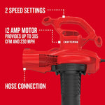 Graphic of CRAFTSMAN Leaf Blowers highlighting product features