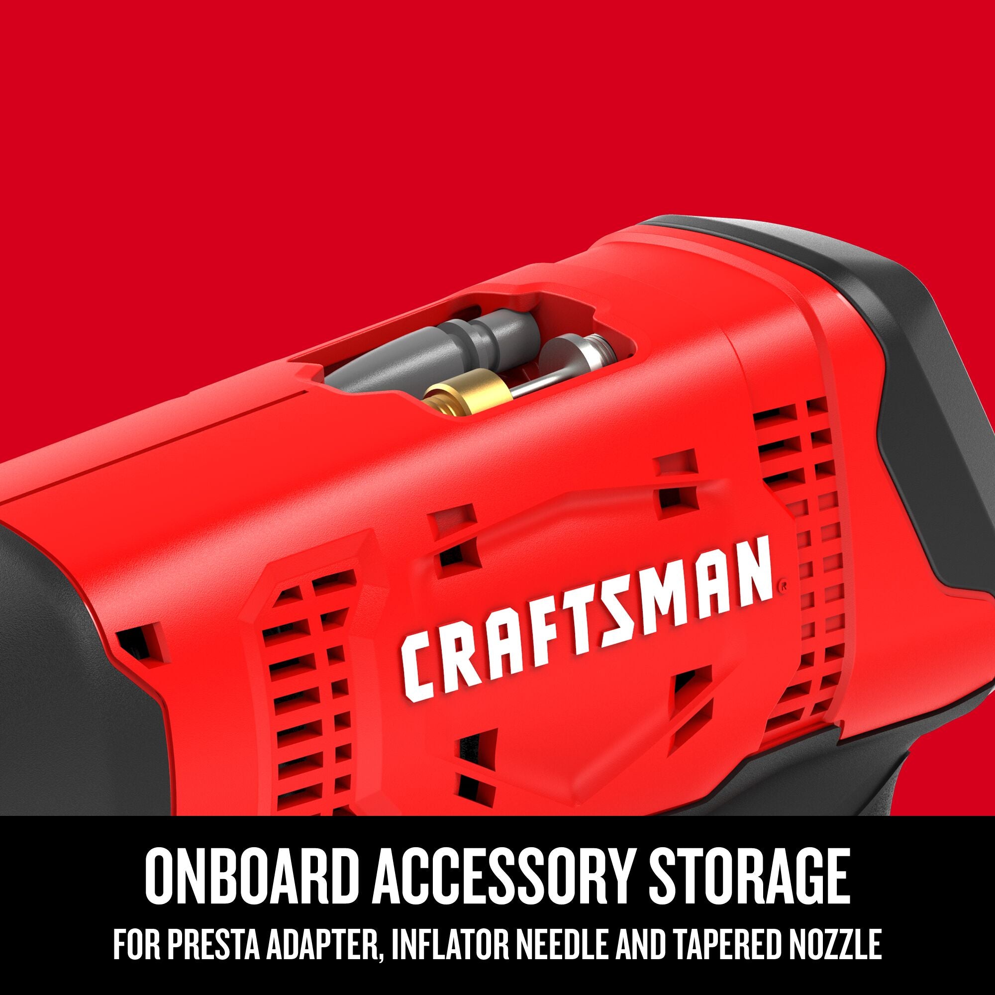 Craftsman inflator on board storage