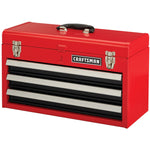 Support 25 pounds of product feature of portable 20.5 Inch ball bearing 3 drawer steel lockable tool box.