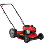 Left profile of 140 c c push mower.