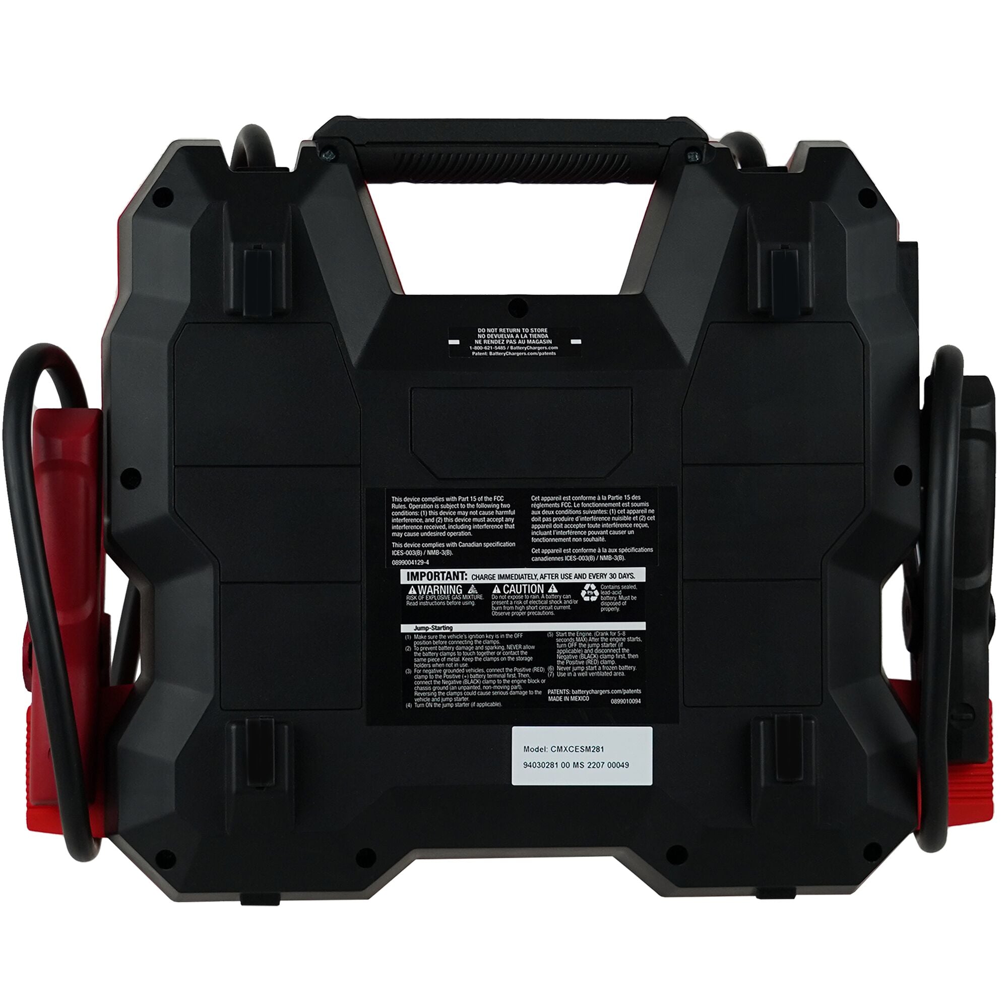 1000A Jump Starter and Portable Power Station rear view